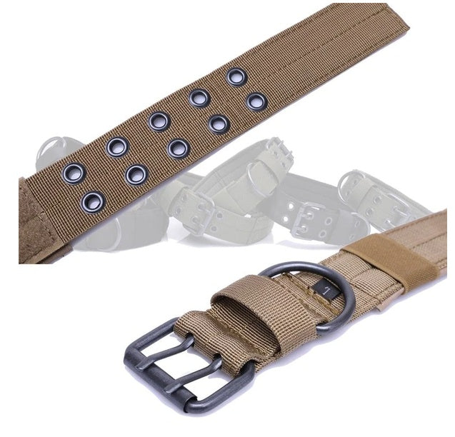 Wide Tactical Heavy Duty Nylon Large Dog Collar K9 Military With Metal Buckle