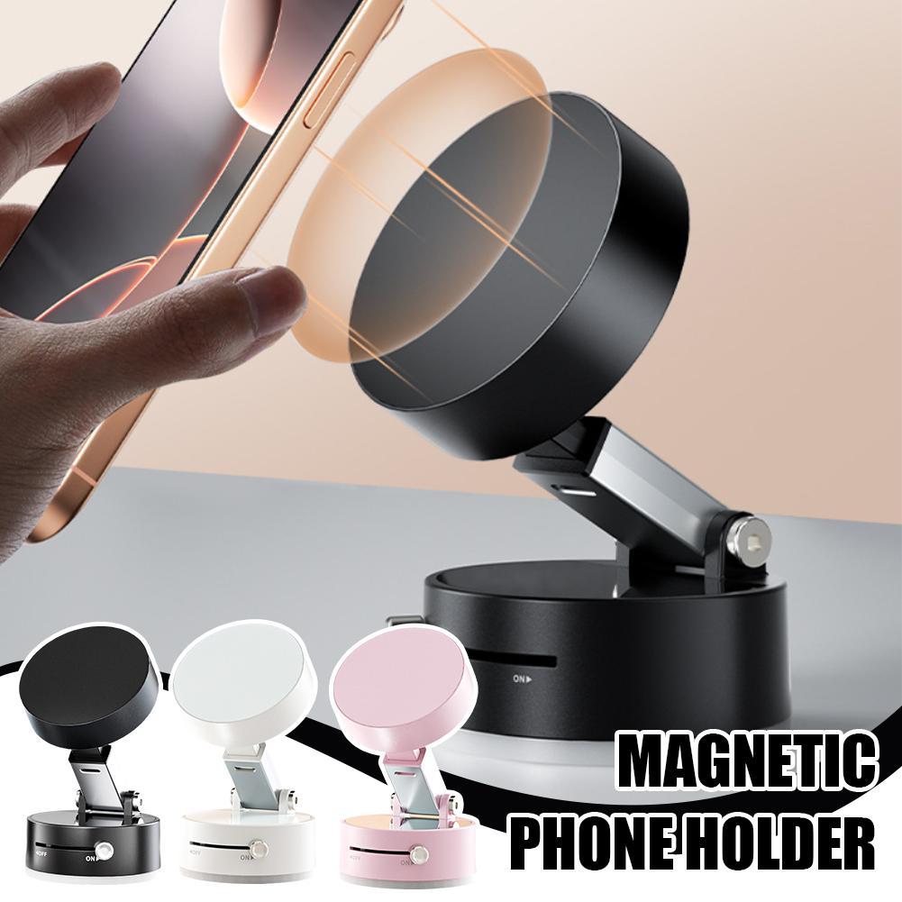 Magnetic Car Phone Holder - Vacuum Suction Mount for iPhone & Android