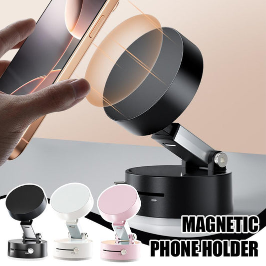 Magnetic Car Phone Holder - Vacuum Suction Mount for iPhone & Android