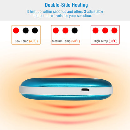 Rechargeable Hand Warmer & 5000mAh Power Bank - Double-Sided Heating